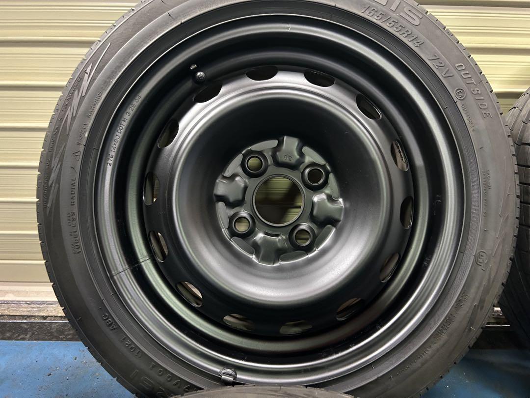 165/55R14 14×6J 4H +45鉄ホイールセット　マツダ純正　軽カー