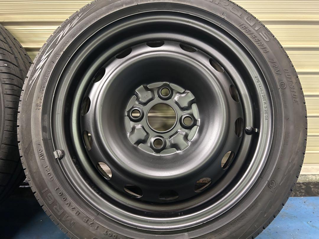 165/55R14 14×6J 4H +45鉄ホイールセット　マツダ純正　軽カー