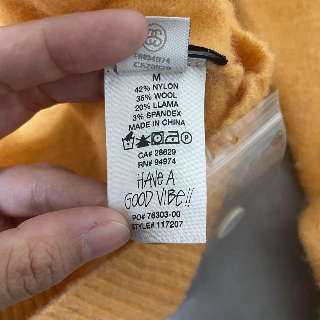 STUSSY BRUSHED CARDIGAN ピーチ　オレンジ　Mサイズ