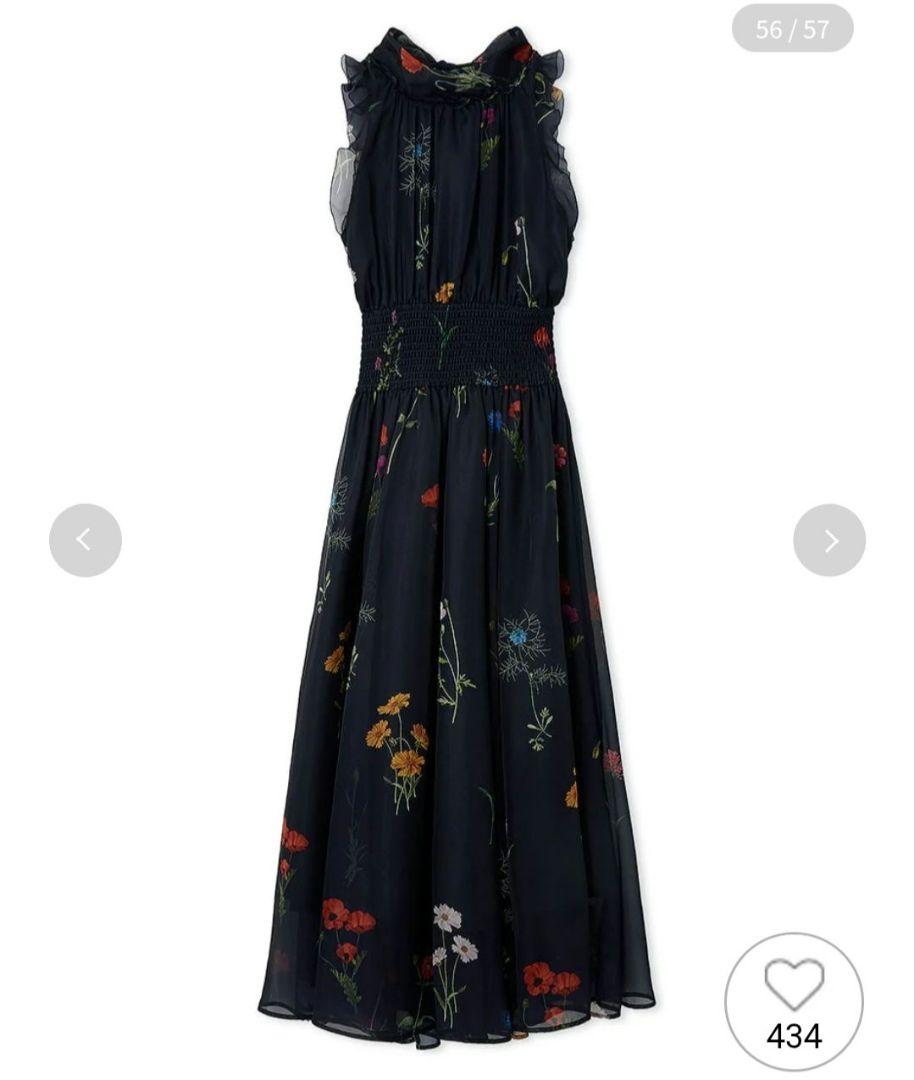 新品タグ付 バックリボンシフォンワンピース 紺 S SNIDEL - メルカリ