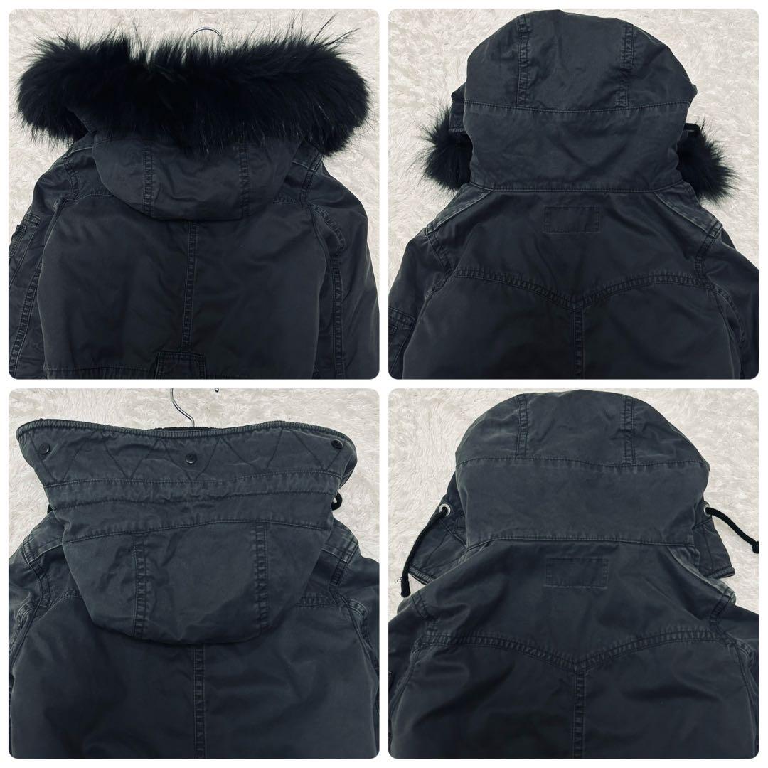 y2k バーバリー ブルーレーベル モッズコート ノバチェック ファー 黒 M y2k バーバリー ブルーレーベル モッズコート ノバチェック ファー 黒 M