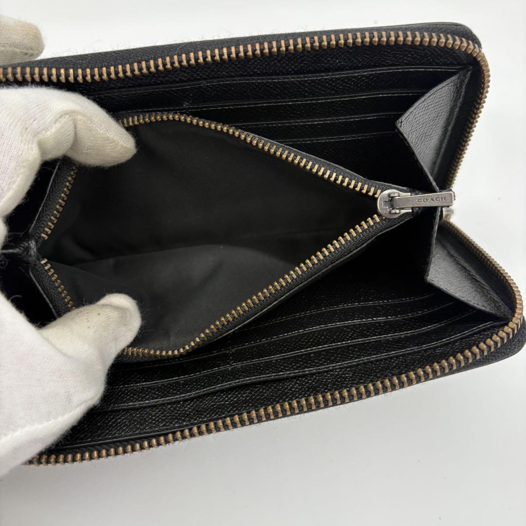 COACH コーチ 財布 ブラック エンボス加工 オプアート ロゴ