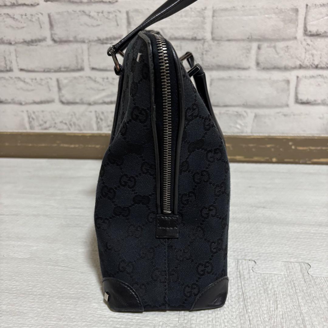 Gucci GGパターン ハンドバッグ 黒 - メルカリ