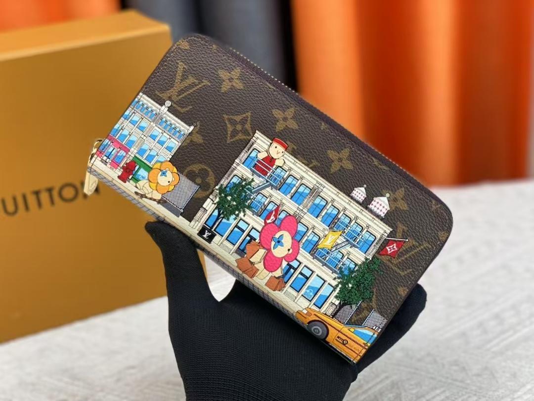 美品 Louis Vuitton 長財布 イラスト付き