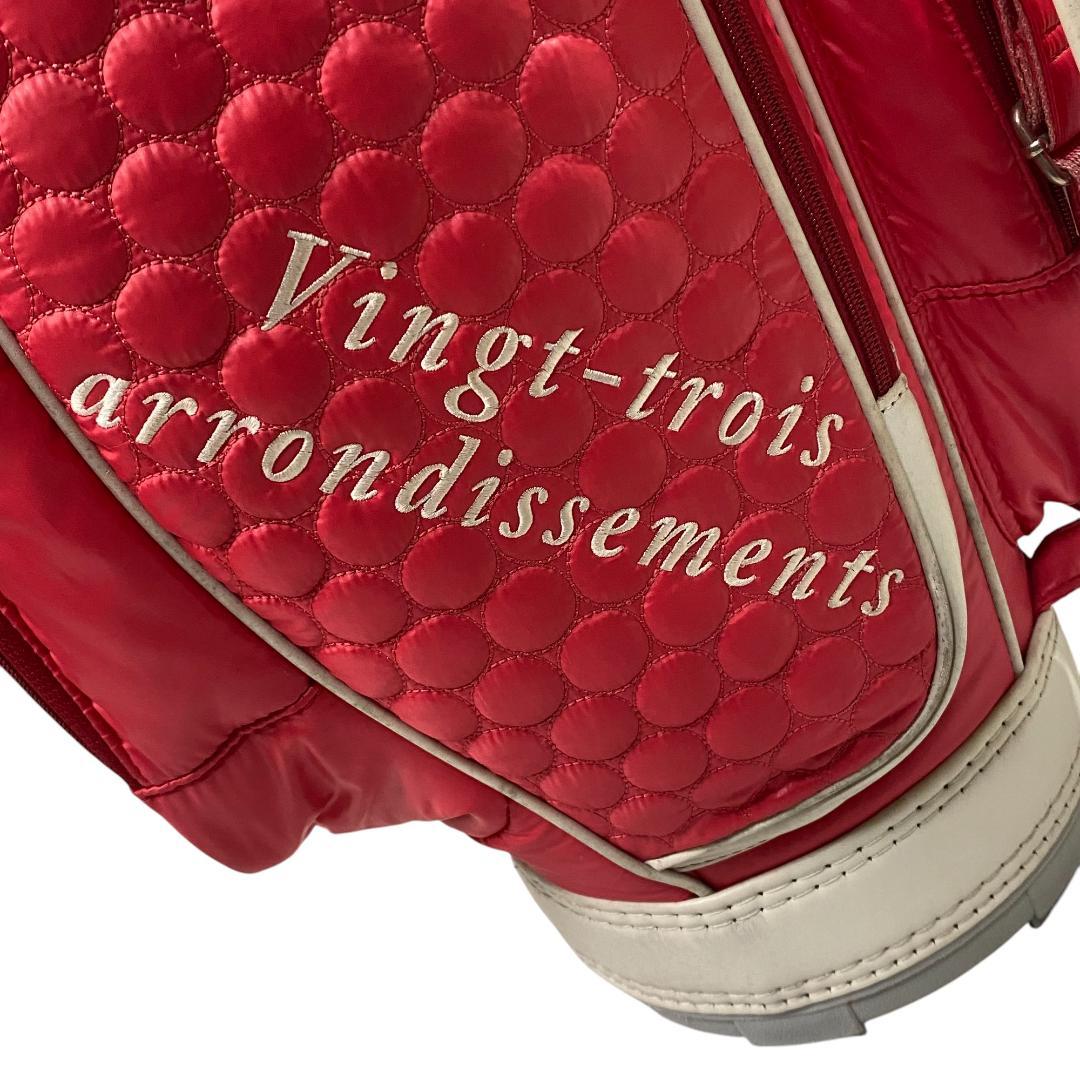 23区GOLF ニジュウサンクゴルフ キャディバッグ レッド 8.5型 5分割