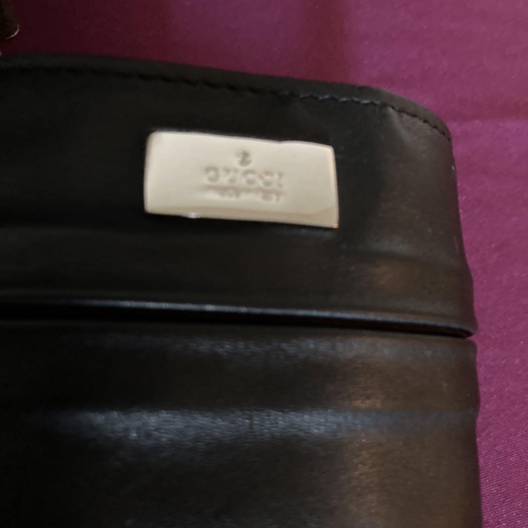 GUCCI グッチ　リストバンド　バングル　レザー　ブラック　箱付き