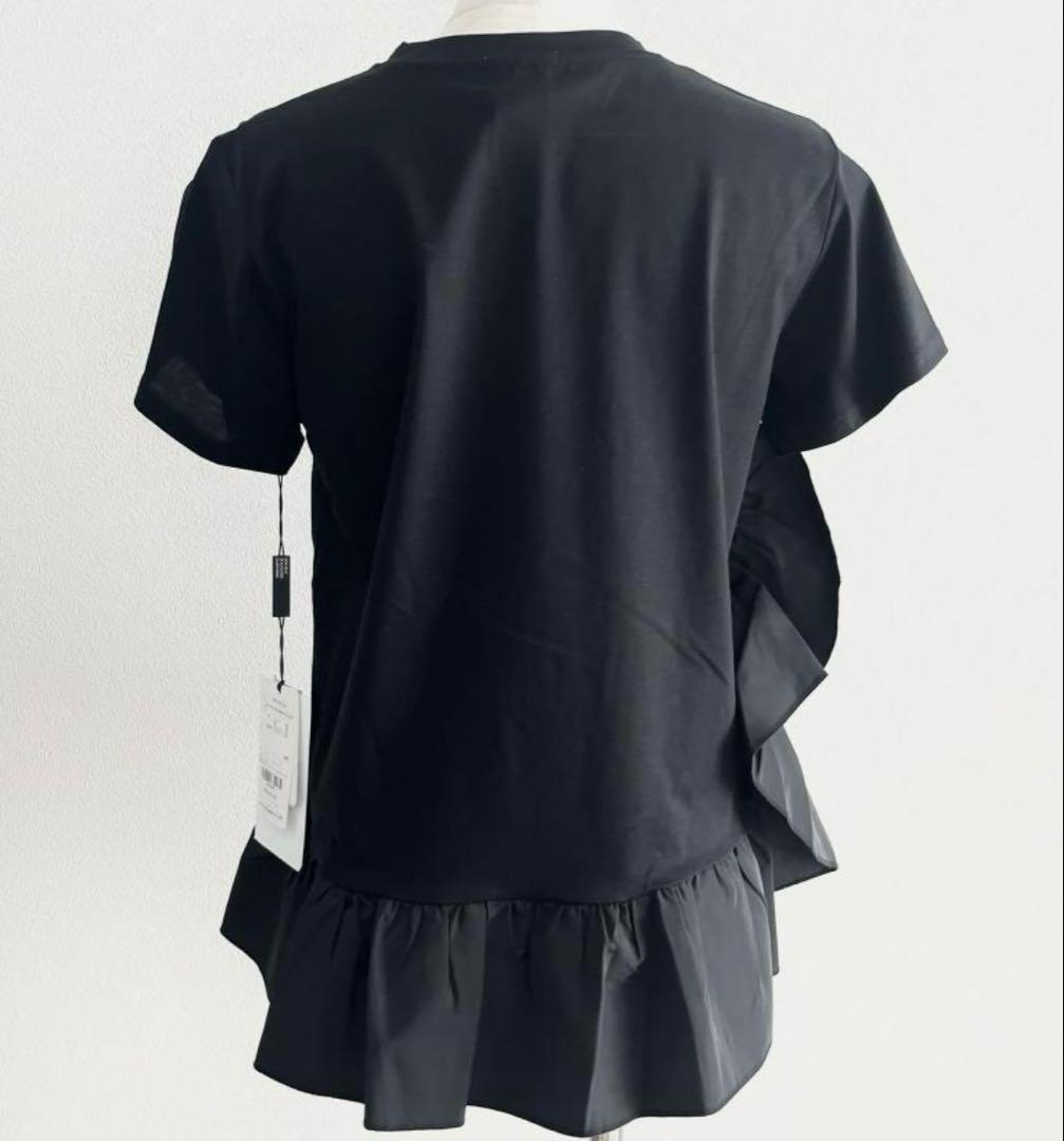 新品タグ付DOUBLE STANDARD CLOTHINGフリルブラックTシャツ
