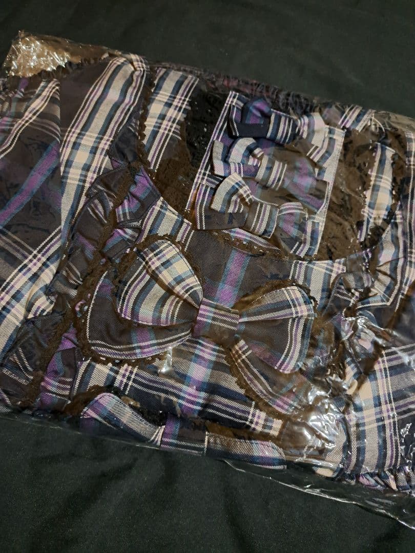 Metamorphose フロントあきフリルJSK(チェック/紺) 未使用 Metamorphose フロントあきフリルJSK(チェック/紺) 未使用