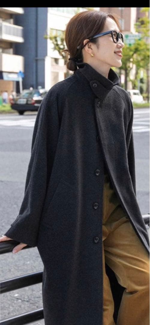 ウール100バルマカンコート チャコール DOORS S ウール100バルマカンコート チャコール DOORS S