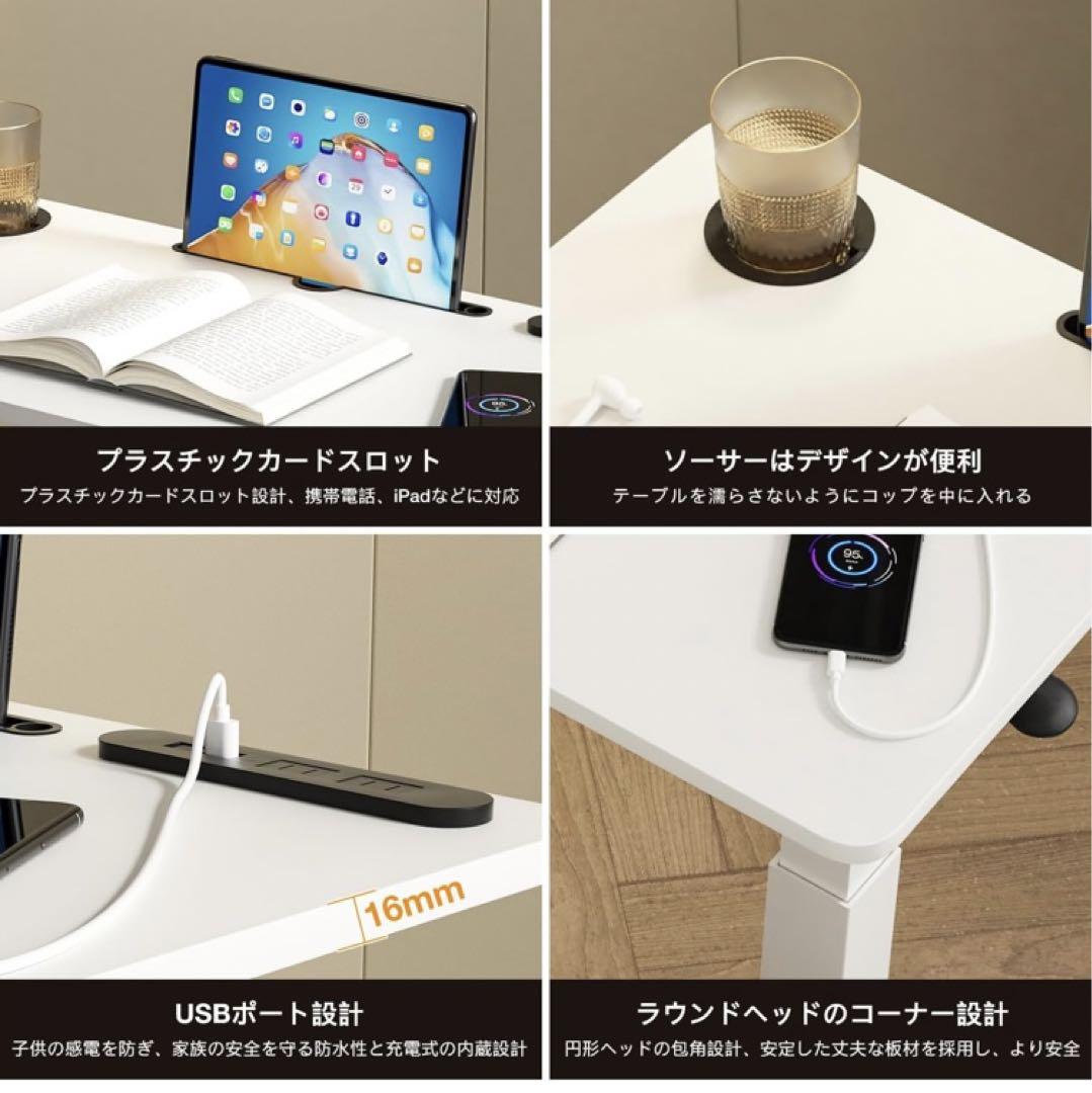 ❤️新品❤️サイドテーブル昇降式 ガス圧昇降ベッドテーブル PCテーブル (木の色)