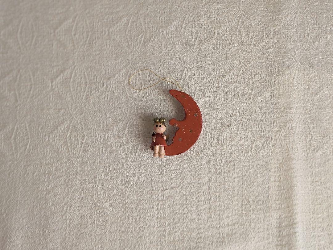 * vintage angel ♡ * 木製 天使のオーナメント お月さま