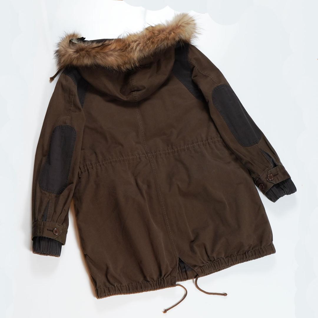 Stussy ヴィンテージ モッズコート ラクーンファー ライナー付 ロゴジップ