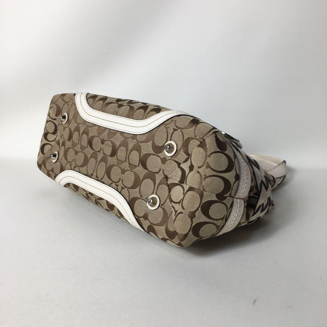 2505-215｜美品｜コーチ シグネチャー ハンドバッグ ホワイト