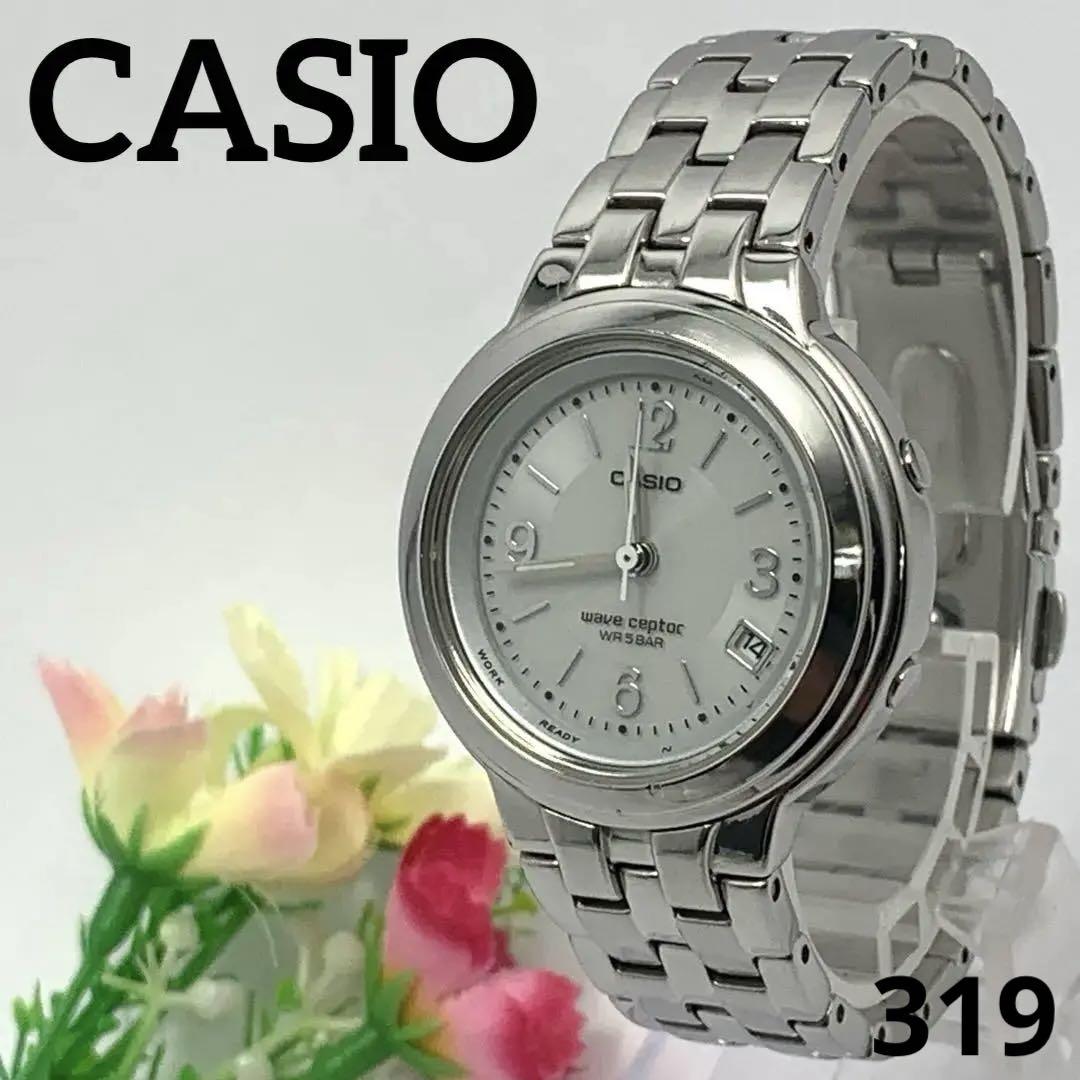 稼動品 CASIO レディース 腕時計 Wave Ceptor シルバ ソーラー