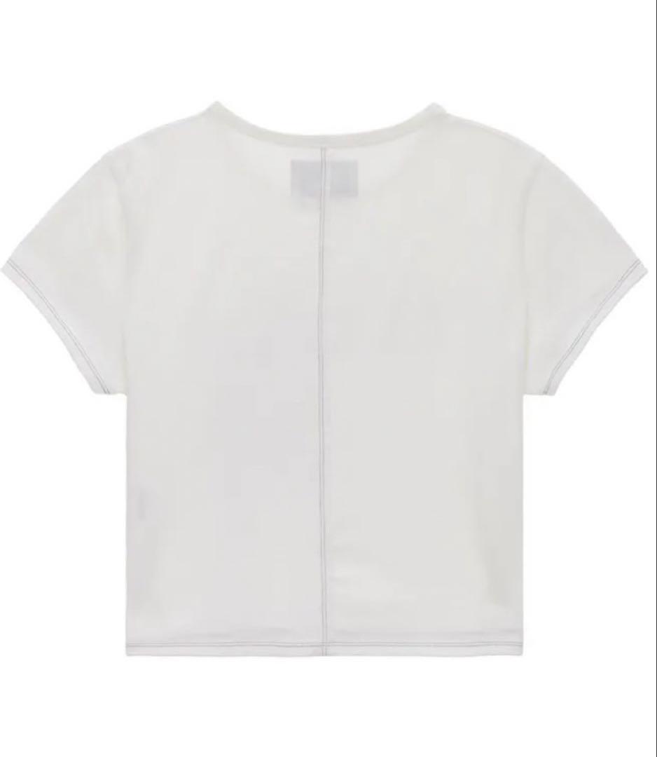 新品未使用Matin Kim ホワイト Tシャツ matinkim マーティンキム クロップド丈 Tシャツ ミニサイズ
