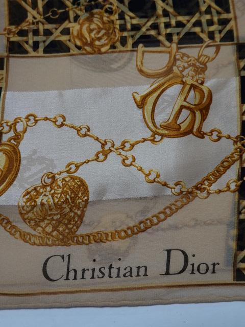 Christian Dior クリスチャンディオール スカーフ 絹100% 鐘紡