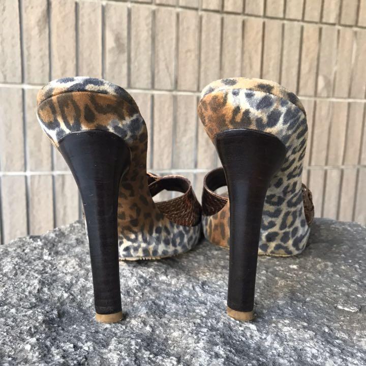 新品★CLAUDIO MERAZZI レオパードサンダル　イタリアブランド