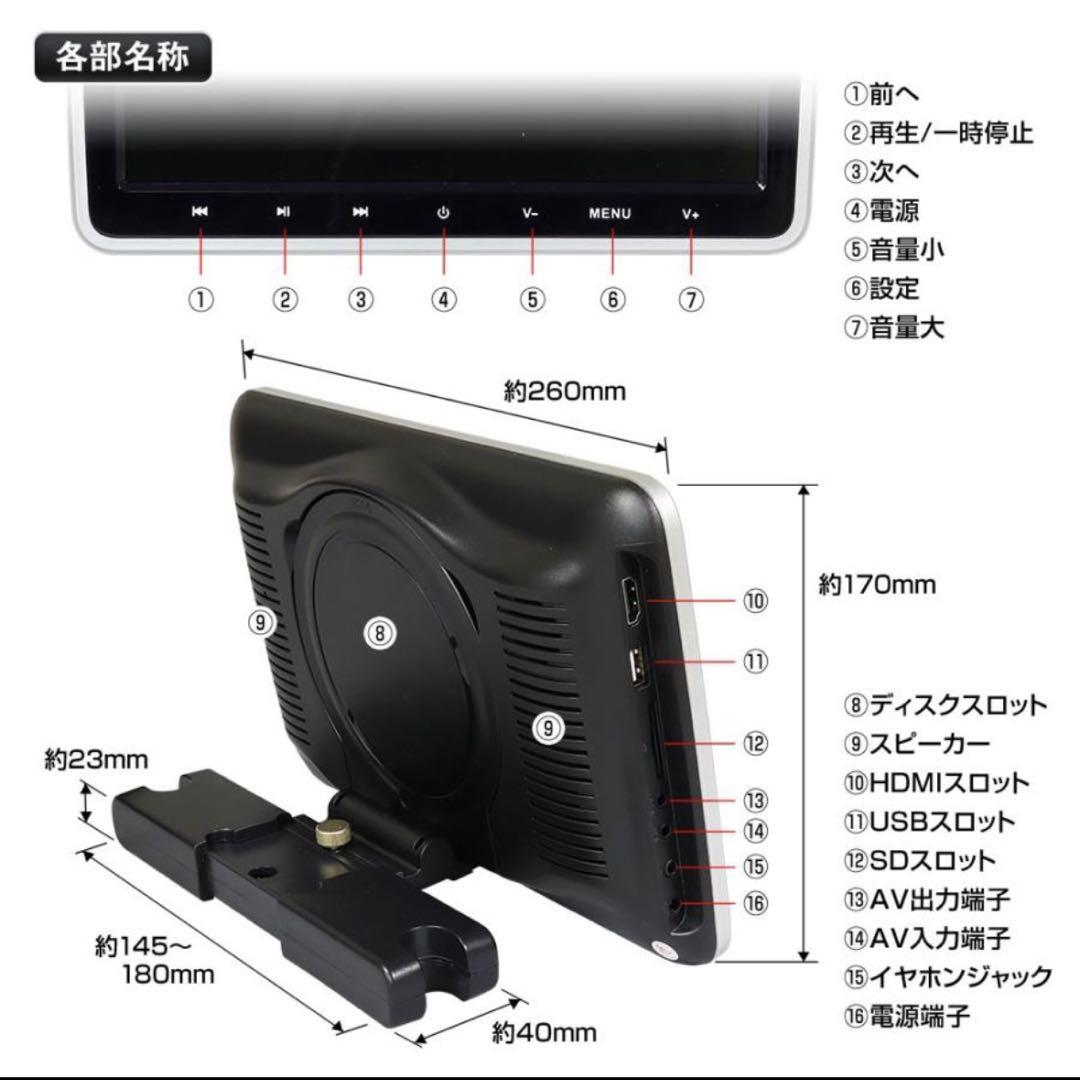 美品！10.1インチHDMI出力対応車載ディスプレイ