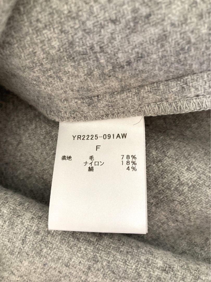 美品☆yoriヨリ　チェックロングジレ　グレー