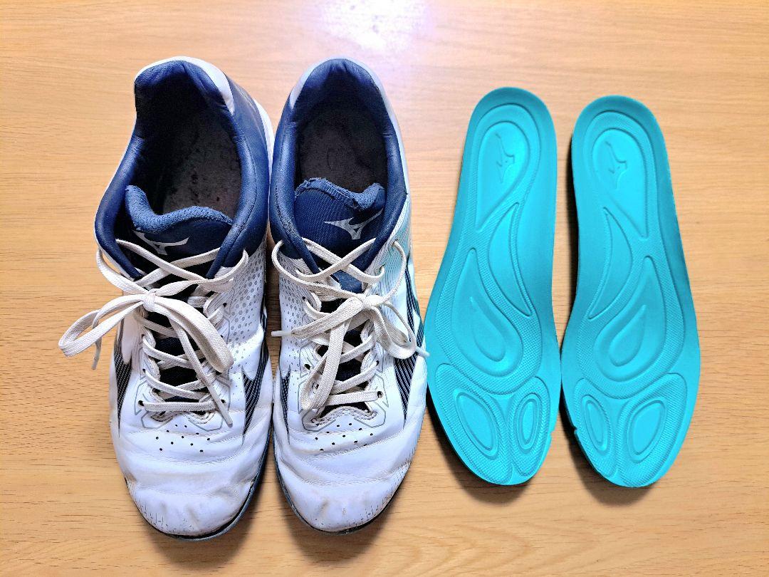 Mizuno スパイクシューズ ホワイト/ネイビー - メルカリ