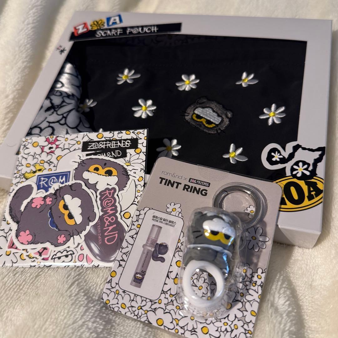 ZOA スカーフポーチ ステッカー ティントリングセット新品、♥