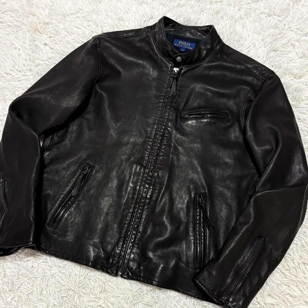 ポロラルフローレン レザージャケット 黒　貴重！Mサイズ！ POLO RALPH LAUREN（ポロ ラルフ ローレン）の「ラムスキン