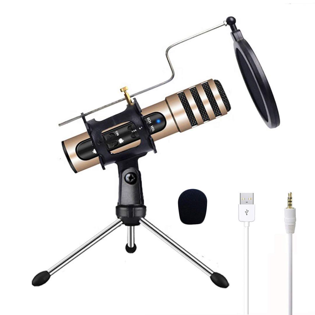 コンデンサーマイクマイク エコー 録音 スマホ マイク 3.5mmイヤホン