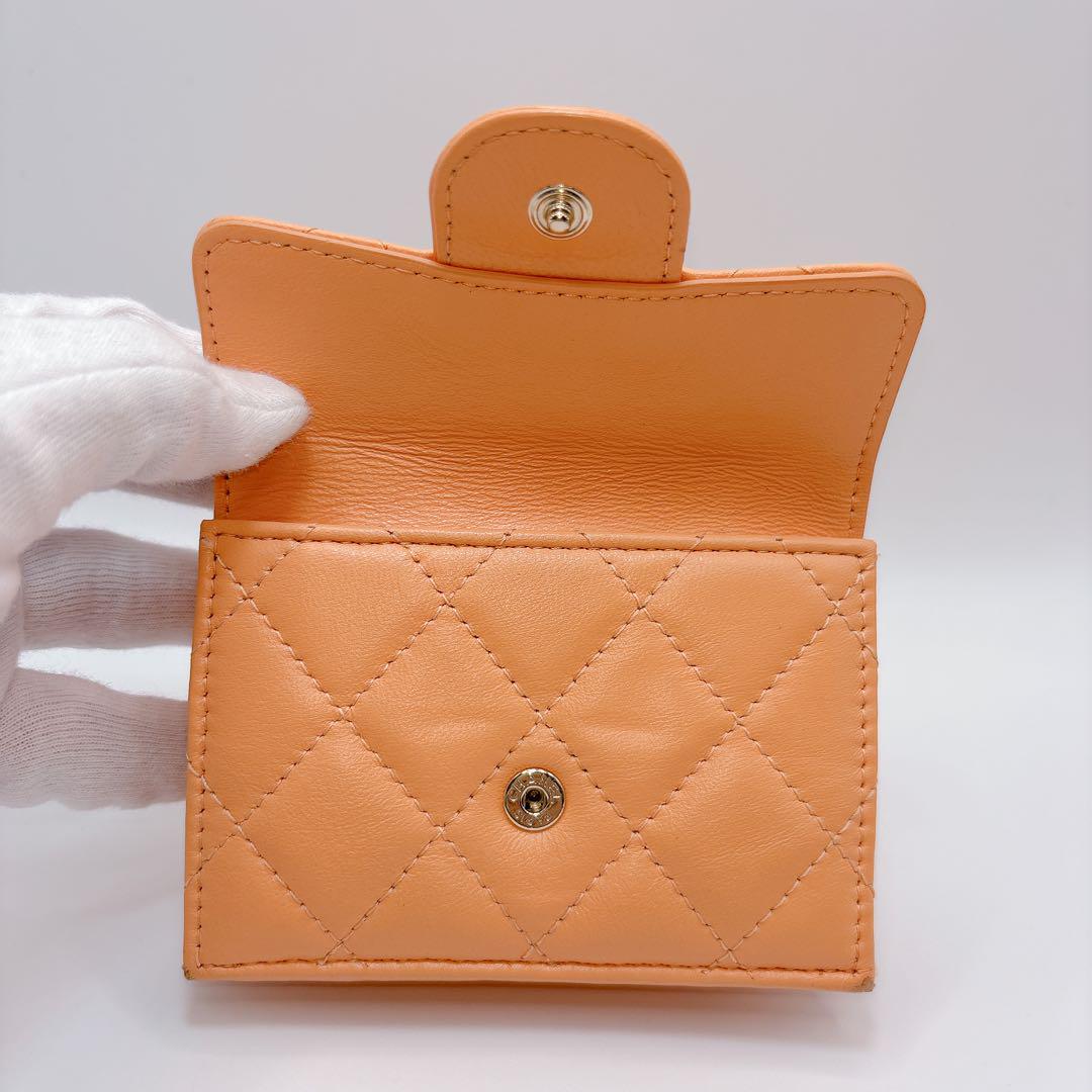 CHANEL シャネル ラムスキン マトラッセ スモールフラップウォレット 財布