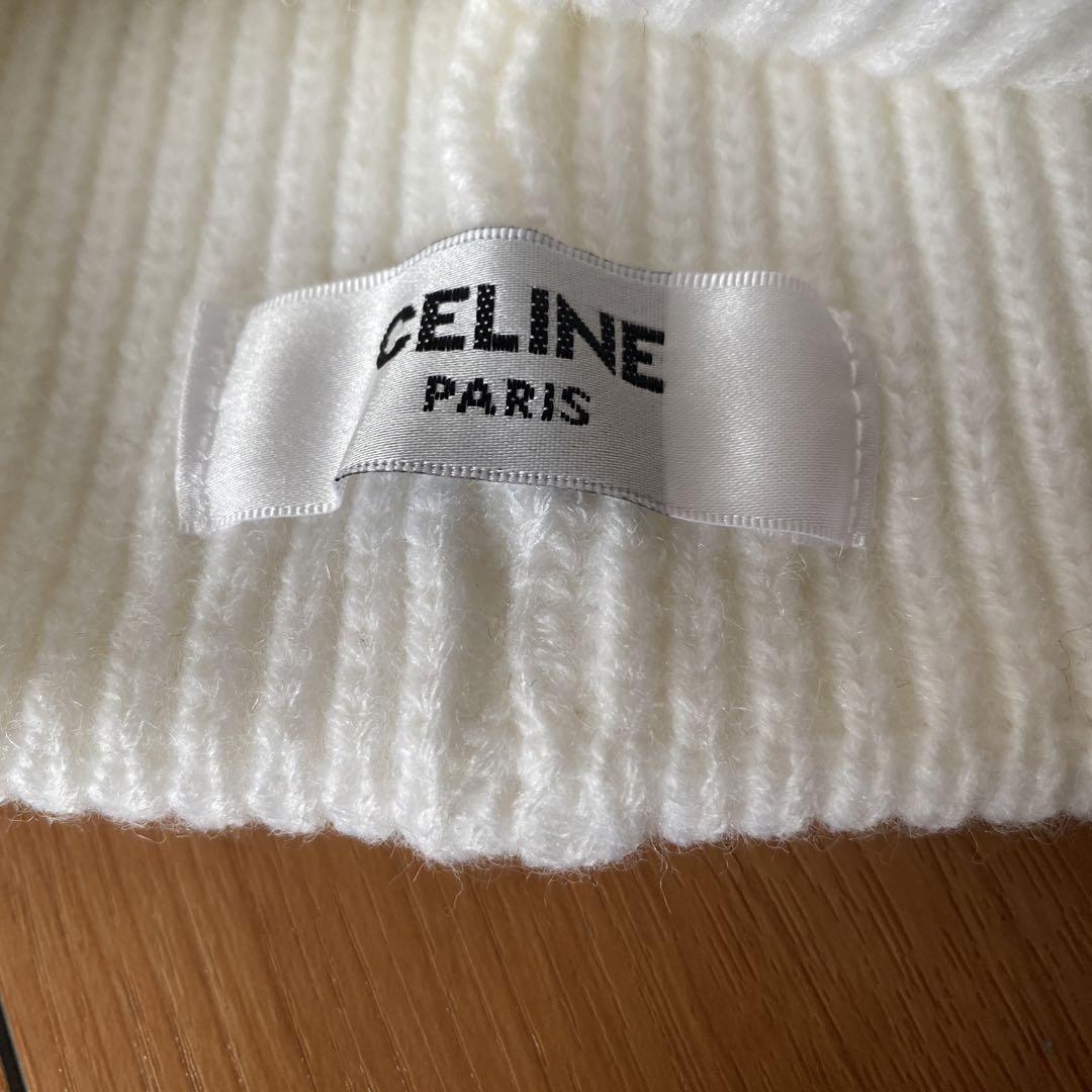 CELINE ホワイト ビーニー