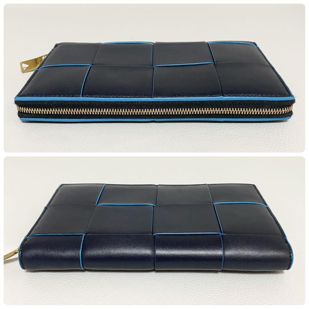 BOTTEGA VENETA / カセット ジップアラウンドウォレット ネイビー