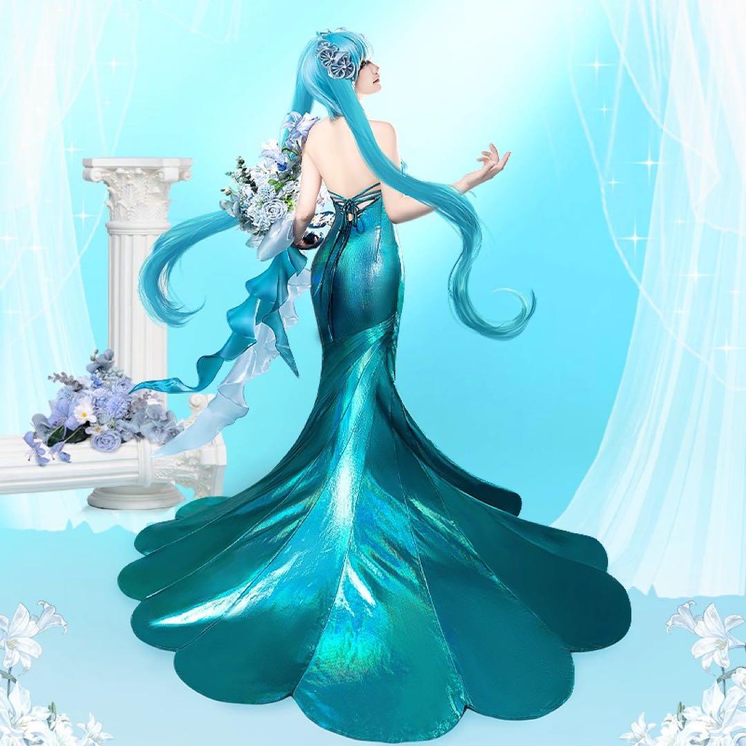 初獣猫　初音ミク　ドレス　コスプレ衣装　ウィッグ追加可