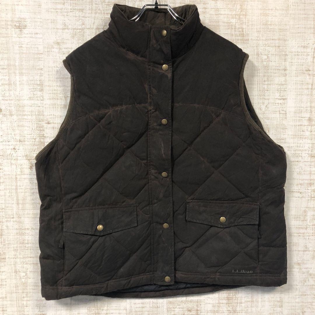 全国無料2022 LLBean XL 古着 レトロ加工 GAEkM-m24276295101 エルエルビーン 刺繍ロゴ ダウンベスト 即納超歓迎