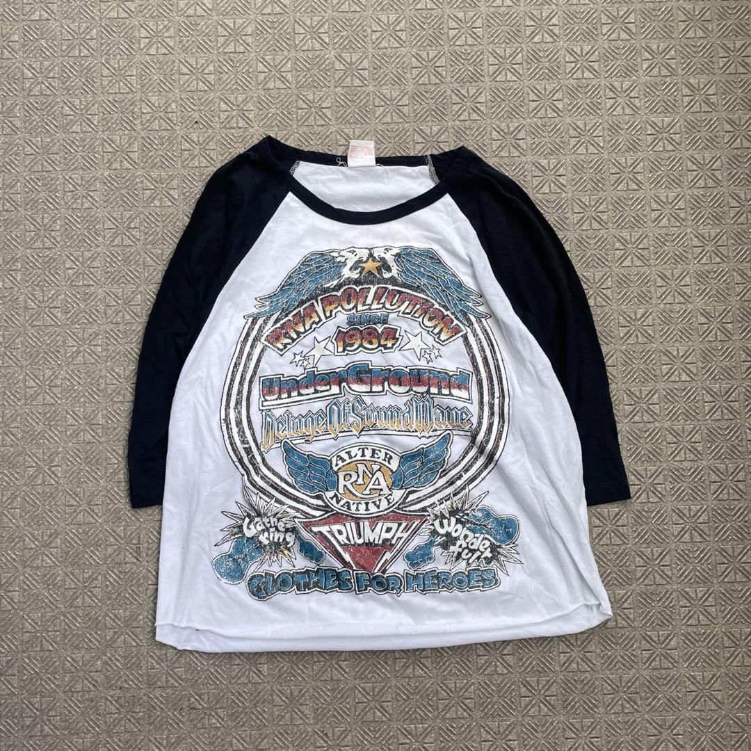 Y2K raglan sleeve shirt ラグラン シャツ アメカジ M
