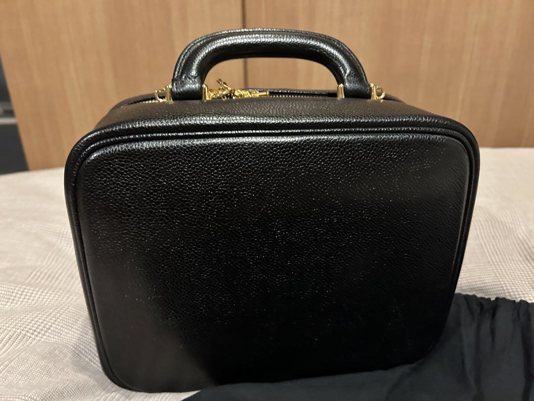 シャネル　ココマーク 2WAY 黒　キャビアスキン　バニティバッグ　ショルダー付