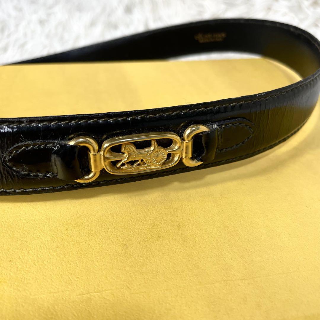CELINE セリーヌ　ベルト　ヴィンテージ　ブラック　黒　馬車