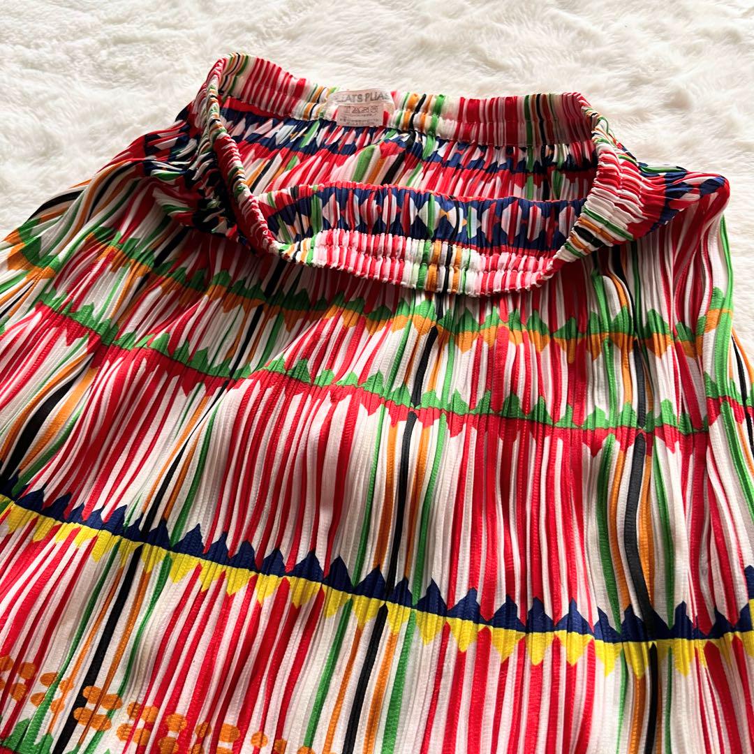 PLEATS PLEASE チェック 総柄  スカート マルチカラー 5