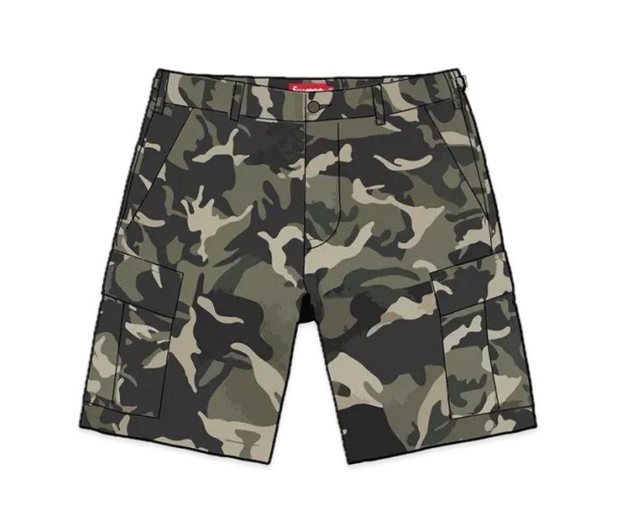 パンツ Supreme CargoShort Olive Tiger Camo W30
