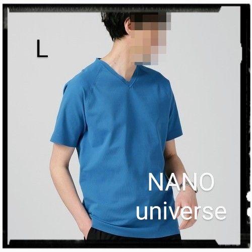 NANO universe【美品】Tシャツ Vネック ブルー L