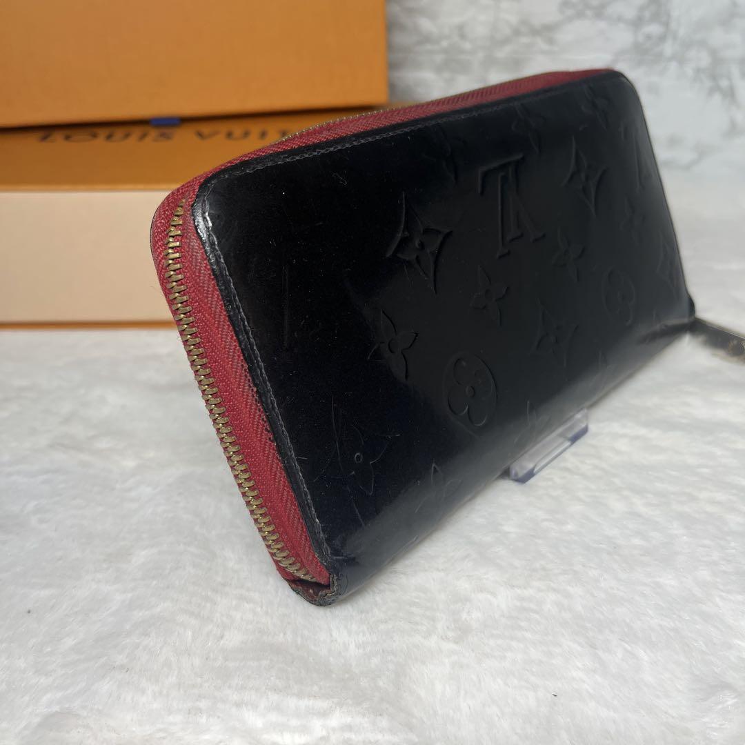 LOUIS VUITTON ヴェルニ ブラック レッド 長財布