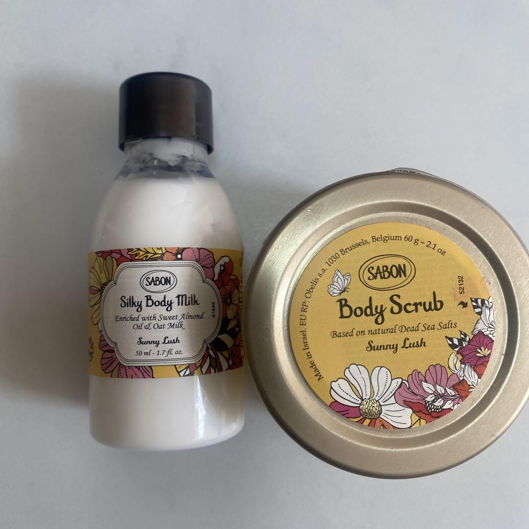 【新品未使用】SABON サボン シルキーボディミルク・ボディスクラブ 新品未開封 SABON ボディスクラブ＆シルキーボディミルク