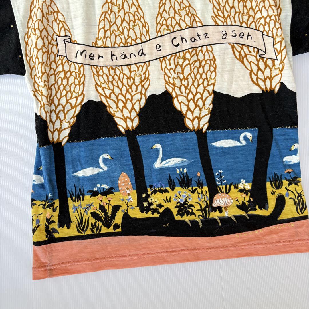 TSUMORI CHISATO 風景プリント 半袖Tシャツ スワン 訳あり
