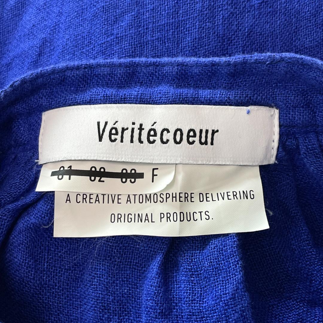 veritecoeur バンドカラー リネン100% チュニック バンドカラー