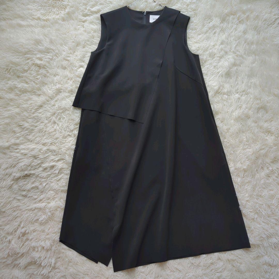 ENFOLD - 極美品✨ENFOLD ワンピース ロング ノースリーブ 黒