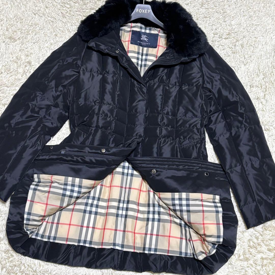 極美品 バーバリーロンドン ダウンジャケット キルティング ノバチェック ファー 極美品 バーバリーロンドン ダウンジャケット キルティング ノバチェック ファー
