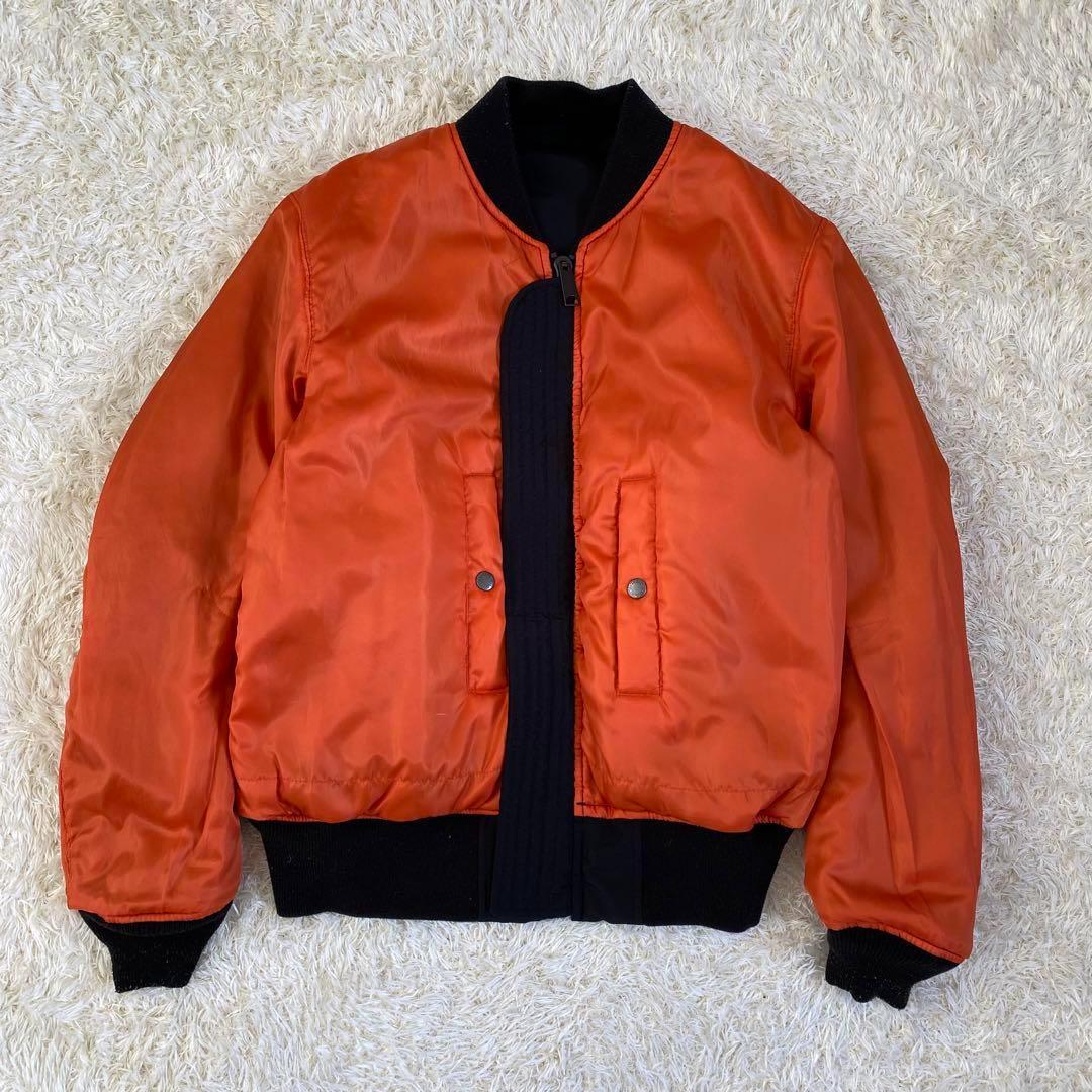 【美品】アヴィレックス　MA-1　フライトジャケット　プリントロゴ　黒　M