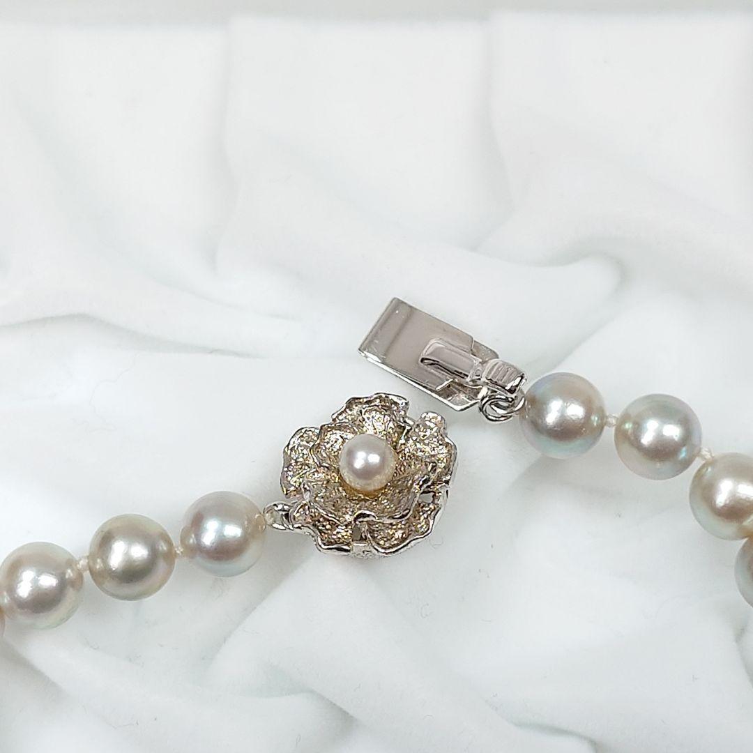 照り良 アコヤ あこや グレー パール 本真珠 ネックレス 7〜8mm レディース
