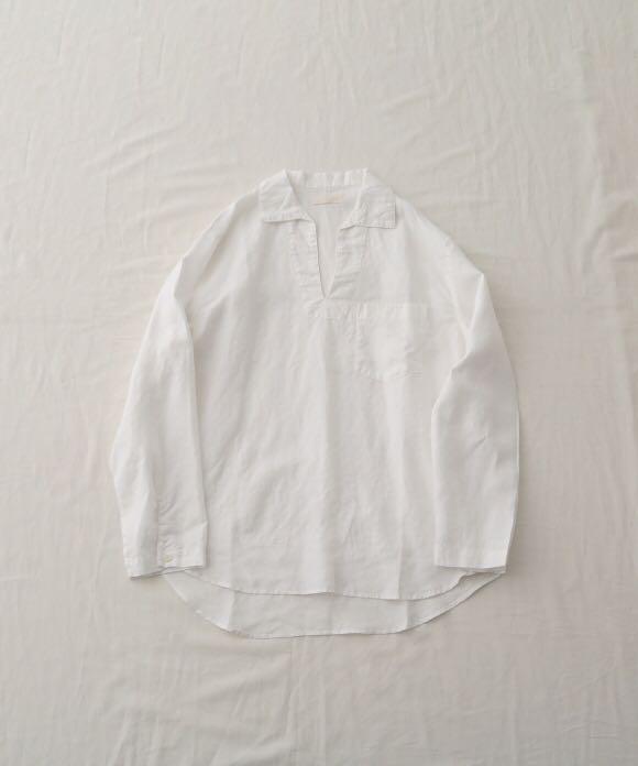らくらくメ ブラックヘンプスキッパーネックシャツ nest robe confect vq6K7-m24316160593 ﹥でもオーバ