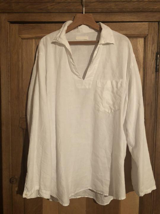 らくらくメ ブラックヘンプスキッパーネックシャツ nest robe confect vq6K7-m24316160593 ﹥でもオーバ