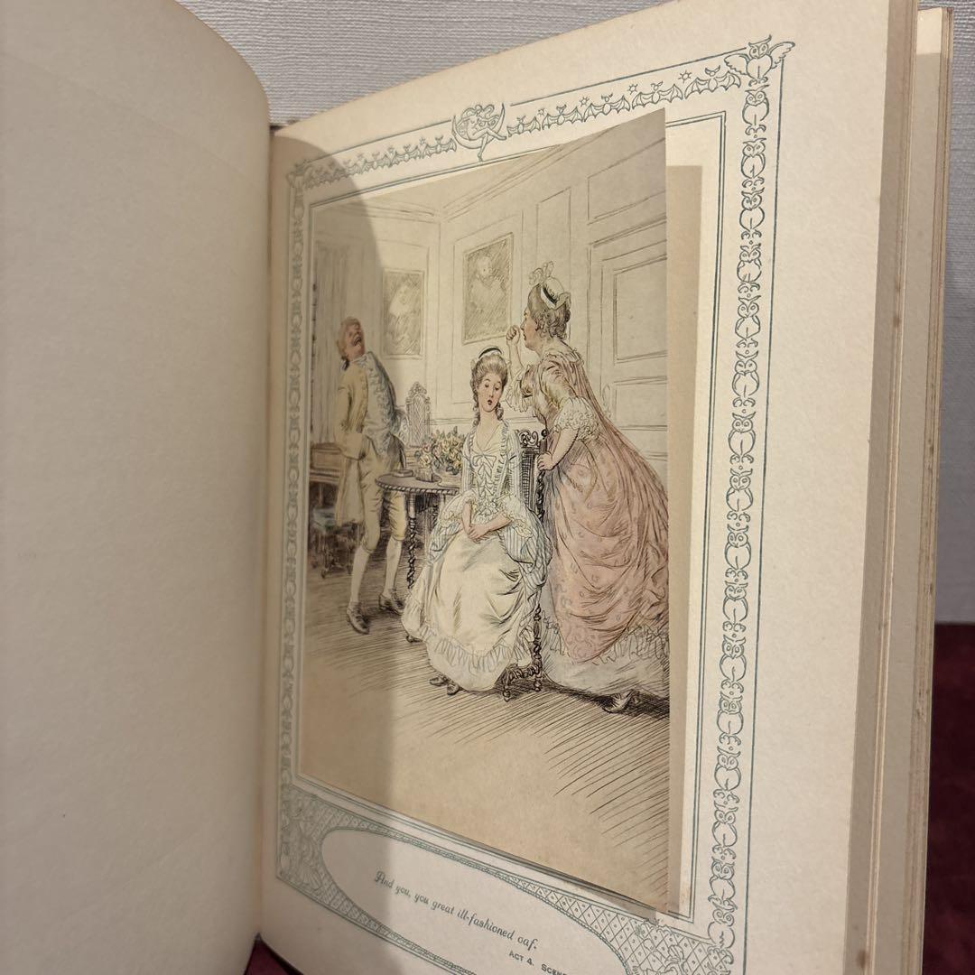 520①希少1921年？アンティーク洋書古書ヒュートムソン挿絵イラスト