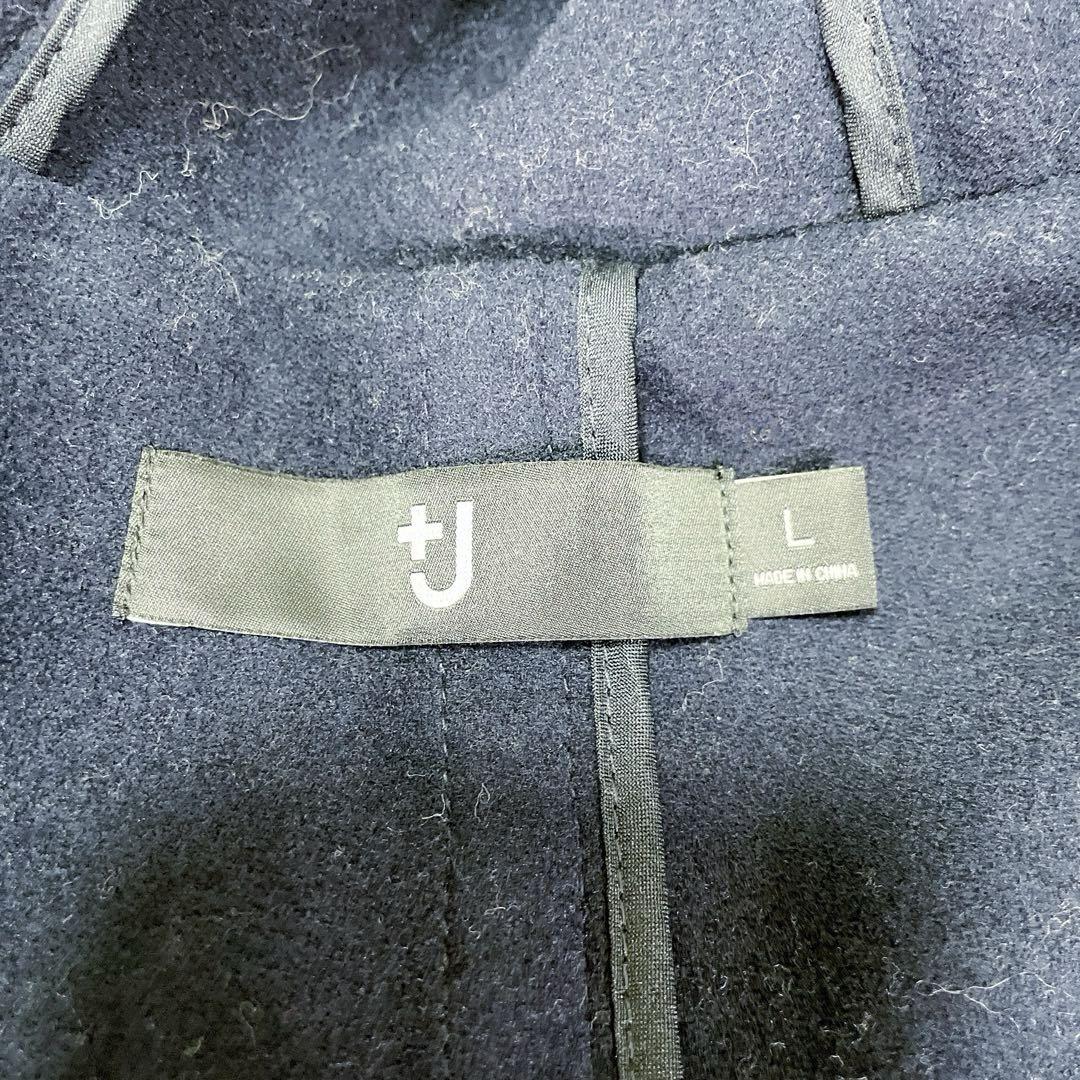 【美品】ユニクロ ＋J 21AW ウールオーバー ダッフルコート ネイビー　L
